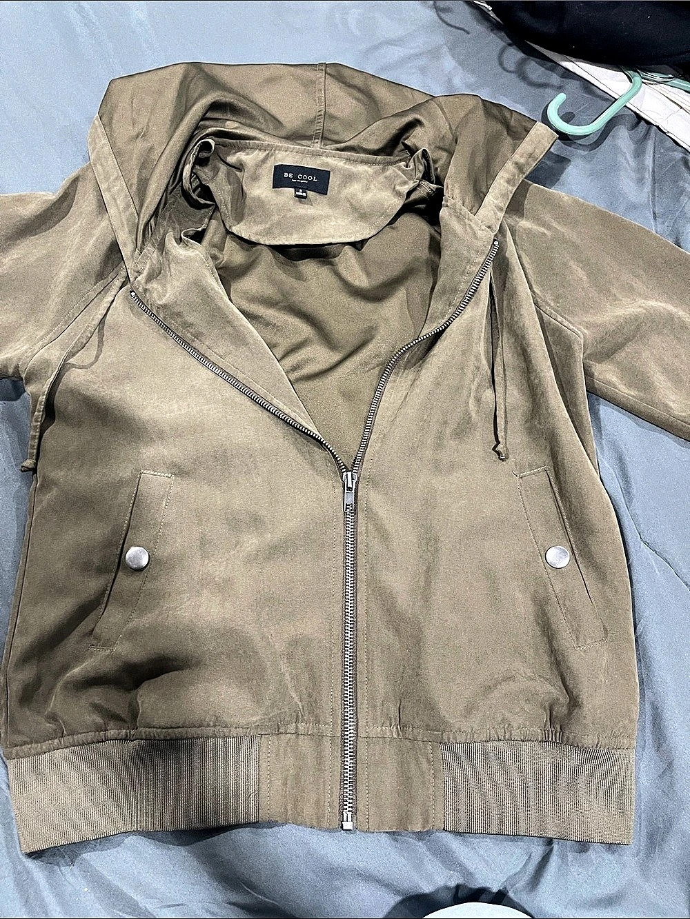 Be Cool Women'Small Bomber Jacket in Green Size Small